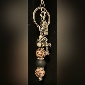 “FAITH” PURSE KEYCHAIN INCLUDES CROSS, ANGEL & MESSAGE CHARMS HANDMADE